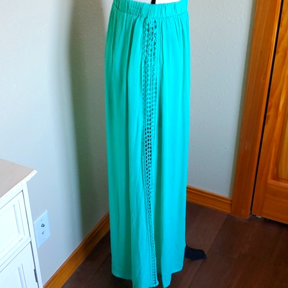 Sugarmint Lace Maxi Skirt Aqua Green Size Medium View 5